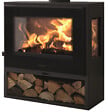 PANADERO - Poêle à bois avec bûcher Java - Fonte - Noir - 5.9kW - vignette