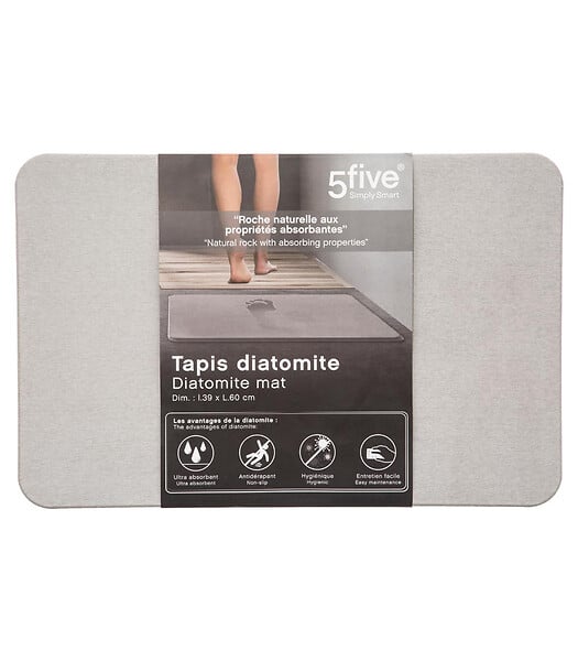 5 FIVE SIMPLY SMART - Tapis de salle de bain en Diatomite  39 x 60 cm - large