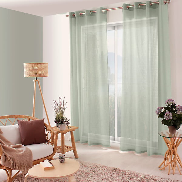 C MA DECO - Voilage tissage texturé Elena - 8 œillets - Céladon - 140x240cm - large