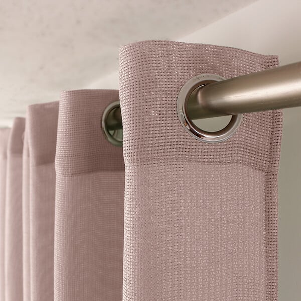 C MA DECO - Voilage tamisant avec jour échelle Elena - 8 oeillets - Marron - 140x240cm - large