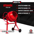 BRICK - Bétonnière 650w - Capacité du tambour 160L - Avec roues - vignette