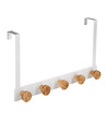 5 FIVE SIMPLY SMART - Patère de porte en Métal Blanc 5 Têtes en Bambou L 33 cm - vignette