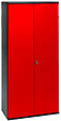 P.HENRY - Pierre Henry - Armoire métallique 180 cm noire avec portes rouges - vignette