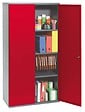 P.HENRY - Pierre Henry - Armoire métallique 180 cm noire avec portes rouges - vignette
