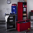 P.HENRY - Pierre Henry - Armoire métallique 180 cm noire avec portes rouges - vignette