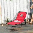 OUTSUNNY - Bain de soleil pliable transat inclinable 4 positions chaise longue de lecture 3 coussins fournis rouge - vignette