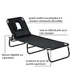 HOMCOM - Transat de jardin chaise longue pliante bain de soleil pour lecture noir - vignette