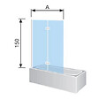 KASSANDRA - Pare-baignoire pliable S300 90 x 150 cm - vignette