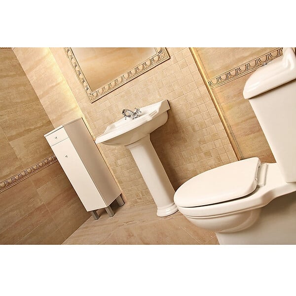 KERRA - Lavabo rétro sur colonne ABERY 58 cm en céramique - large