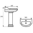 KERRA - Lavabo rétro sur colonne ABERY 58 cm en céramique - vignette