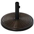 OUTSUNNY - Pied de parasol rond base de lestage Ø 48 x 34 cm résine imitation rotin poids net 14 Kg noir bronze - vignette