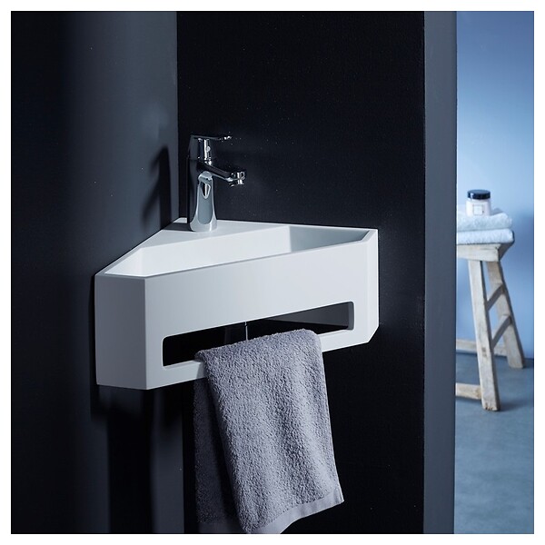 GODART - Lave mains d'angle scala pour wc en solid surface - large