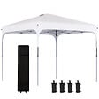 OUTSUNNY - Tonnelle barnum automatique pop-up dim. 2,53L x 2,53l x 2,68H m hauteur réglable nombreux accessoires inclus acier oxford blanc - vignette