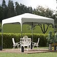 OUTSUNNY - Tonnelle barnum automatique pop-up dim. 2,53L x 2,53l x 2,68H m hauteur réglable nombreux accessoires inclus acier oxford blanc - vignette