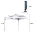 OUTSUNNY - Tonnelle barnum automatique pop-up dim. 2,53L x 2,53l x 2,68H m hauteur réglable nombreux accessoires inclus acier oxford blanc - vignette