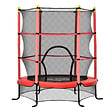 HOMCOM - Trampoline enfant Ø 1,63 × 1,63H m filet de sécurité porte zipée couvre-ressorts 6 poteaux rembourrés inclus rouge - vignette
