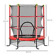 HOMCOM - Trampoline enfant Ø 1,63 × 1,63H m filet de sécurité porte zipée couvre-ressorts 6 poteaux rembourrés inclus rouge - vignette