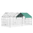 PAWHUT - PawHut Parc enclos métal époxy cage extérieure dim. 2,20L x 1,03l x 1,03H m 3 portes et trappe surface abrité PE vert - vignette