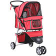 PAWHUT - Poussette buggy pour chien chat animaux roue avant pivotante 360 degrés rouge - vignette