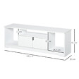 HOMCOM - Meuble TV banc TV design contemporain - 3 niches, placard double porte - dim. 120L x 30l x 41H cm - panneaux particules blanc - vignette