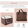 PAWHUT - Sac de transport pour chien et chat pliable - poignée, entrée zippée, fenêtres maillées enroulables- coussin inclus - acier oxford marron beige - vignette