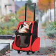 PAWHUT - 2 en 1 trolley chariot sac a dos sac de transport a roulettes pour chien chat - vignette