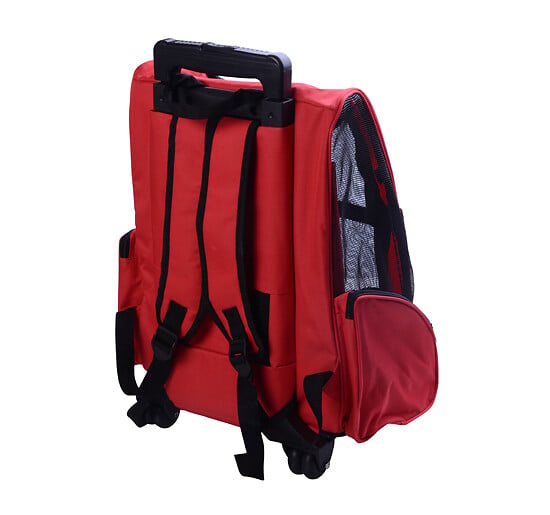PAWHUT - 2 en 1 trolley chariot sac a dos sac de transport a roulettes pour chien chat - large