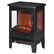 HOMCOM - Cheminée électrique poêle style néo-rétro 1000-2000 W simulation flammes LED luminosité réglable acier ABS noir - vignette