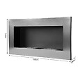 HOMCOM - Cheminée bioéthanol murale design Bauhaus double brûleur 3 L 110L x 14l x 54H cm couverture 25-30 m² acier inox. brossé - vignette