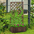 OUTSUNNY - Jardinière avec treillis - bac à  fleurs - jardinière sur pied - dim. 72,5L x 31,5l x 149,5H cm inserts d'irrigation inclus bois sapin traité carbonisation - vignette