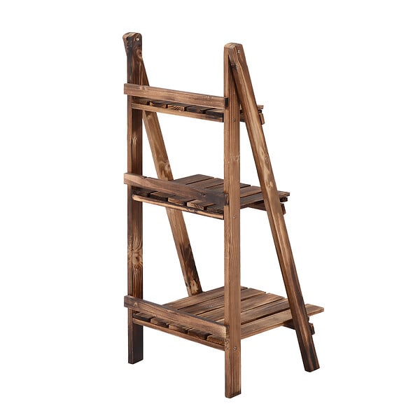 OUTSUNNY - Etagère échelle à  fleurs 3 niveaux pliable bois de sapin 40 x 37 x 93 cm charge max. 40 Kg - large