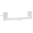HOMCOM - Lot de 3 étagères murales flottantes - dim. 80L x 18l x 18H cm - kit complet de fixation inclus - MDF grain de bois blanc - vignette