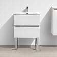 STANO - Jeu de 2 pieds design pour meubles suspendus finition chromée - vignette