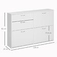HOMCOM - Armoire à  chaussures meuble à  chaussures grande taille dim. 120L x 24l x 81H cm  4 portes abattantes double niveau panneaux particules blanc - vignette