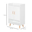 HOMCOM - Meuble à chaussures scandinave placard 2 portes 4 étagères pieds effilés inclinés bois massif panneaux particules blanc - vignette