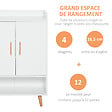 HOMCOM - Meuble à chaussures scandinave placard 2 portes 4 étagères pieds effilés inclinés bois massif panneaux particules blanc - vignette