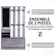 HOMCOM - Ensemble de meubles d'entrée design contemporain : meuble chaussures, miroir et panneau porte-manteau panneaux de particules effet béton gris - vignette