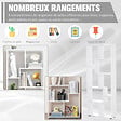 HOMCOM - Bibliothèque étagère zig zag design contemporain 70L x 24l x 178H cm panneaux particules blanc - vignette