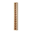 HOMCOM - Étagère colonne armoire de rangement CD 12 compartiments 21L x 20l x 175H cm capacité max. 204 CD coloris hêtre - vignette