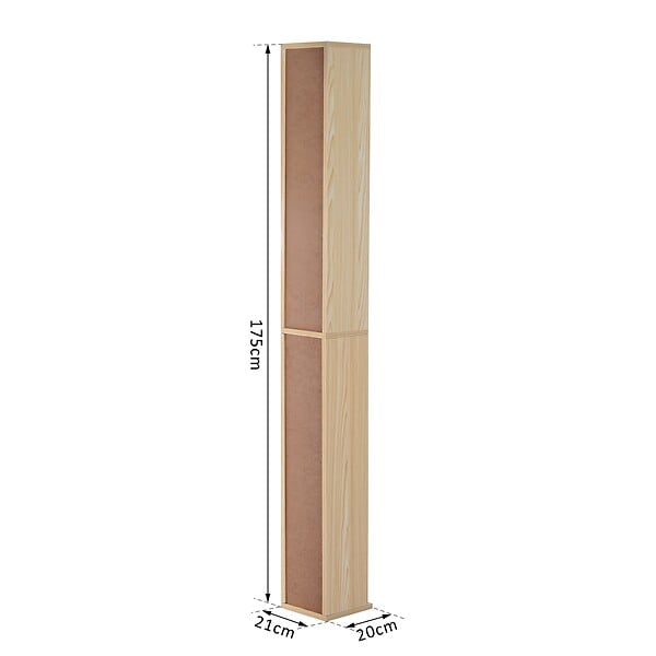 HOMCOM - Étagère colonne armoire de rangement CD 12 compartiments 21L x 20l x 175H cm capacité max. 204 CD coloris hêtre - large