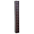 HOMCOM - Étagère colonne armoire de rangement CD 12 compartiments 21L x 20l x 175H cm capacité max. 204 CD coloris noyer foncé - vignette