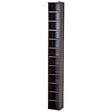 HOMCOM - Étagère colonne armoire de rangement CD 12 compartiments 21L x 20l x 175H cm capacité max. 204 CD coloris noyer foncé - vignette