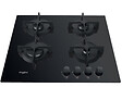WHIRLPOOL - table de cuisson gaz 60cm 4 feux noir - gob616nb - vignette