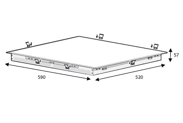 SAMSUNG - table de cuisson induction 59cm 3 feux 7200w noir - nz63m3nm1bb - large