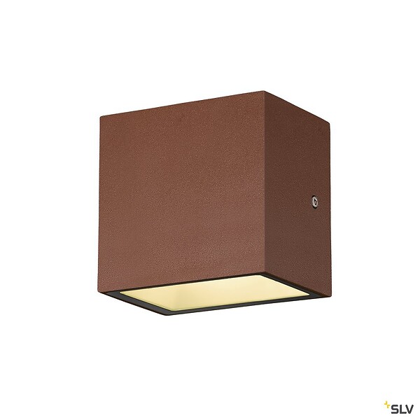 SLV - Applique extérieure SLV SITRA CUBE Up/Down rouille avec LED intégrée - Taille S - 12 cm - large