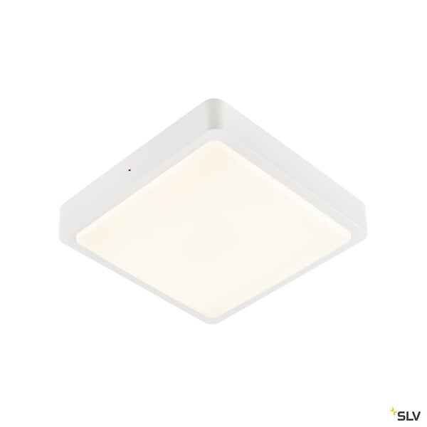 SLV - Applique et plafonnier extérieur carré SLV AINOS, blanc, LED, 18W, 3000K/4000K, IP65, détecteur de mouvement - large