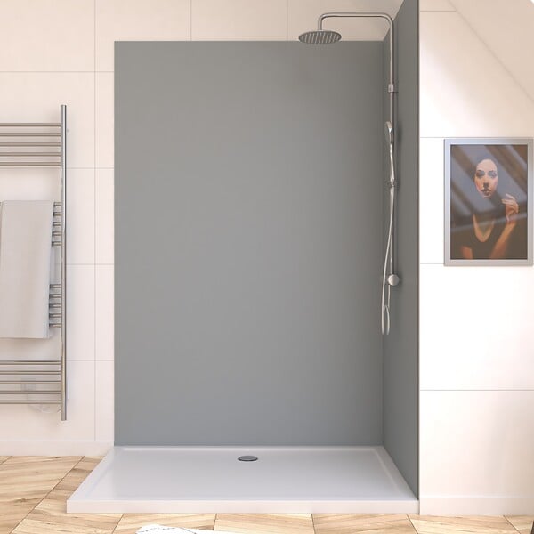AURLANE - Panneau Mural Finition Aluminium Gris Clair Silver 120 x 210 cm - WALL'IT SILVER - large
