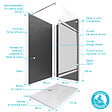 AURLANE - Ensemble complet douche à l'Italiennne avec Receveur 90x90 + Paroi Miroir + Panneaux muraux Ardoise - vignette