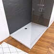 AURLANE - Ensemble complet douche à l'Italiennne avec Receveur 120x90 + Paroi chrome + Panneaux muraux 90&120 - vignette