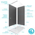 AURLANE - Ensemble complet douche à l'Italiennne avec Receveur 120x90 + Paroi chrome + Panneaux muraux 90&120 - vignette
